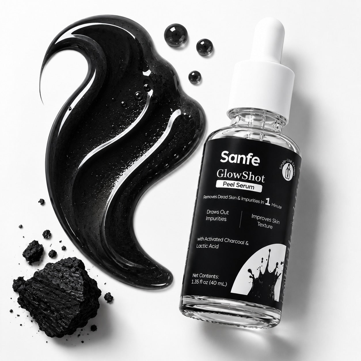 Sanfe GlowShot Peel Serum – 1-Minute Advanced Exfoliating Treatment