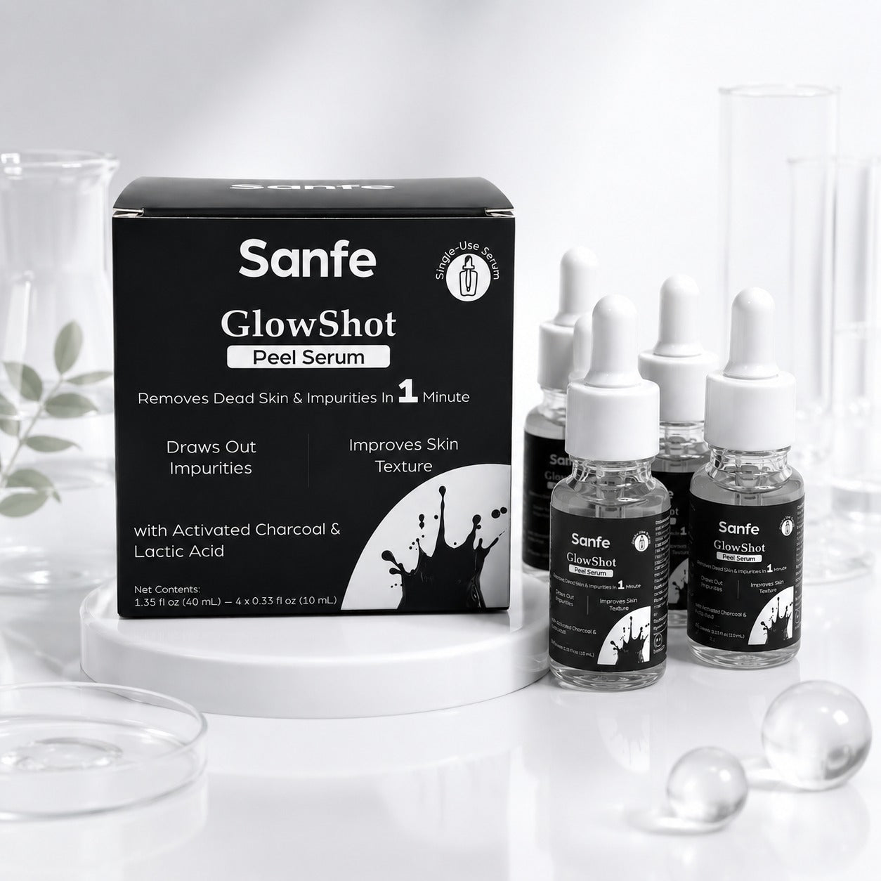 Sanfe GlowShot Peel Serum – 1-Minute Advanced Exfoliating Treatment
