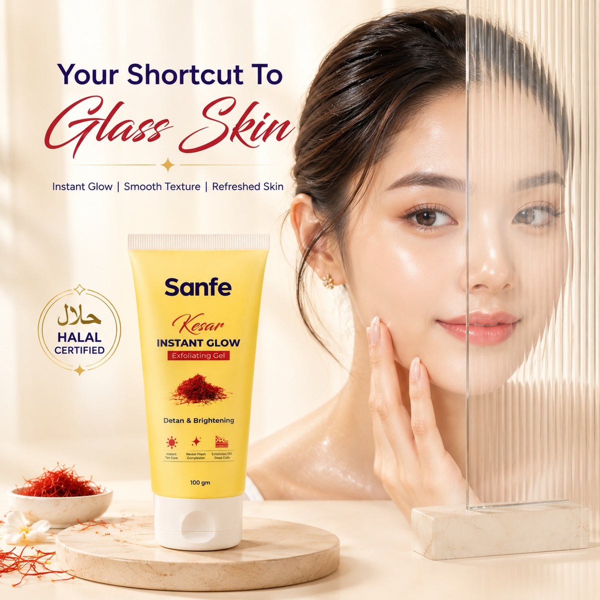 Sanfe Kesar Instant Glow Exfoliating Gel