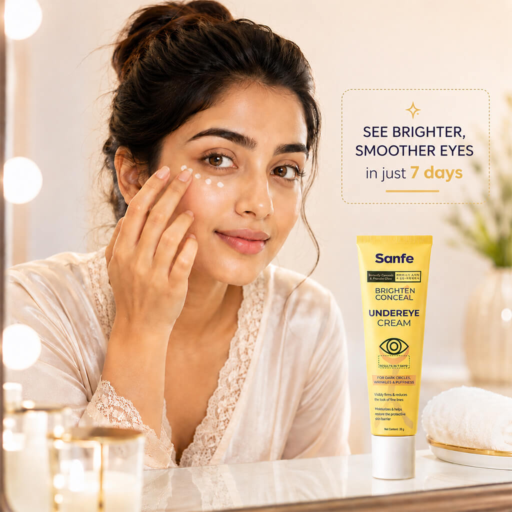Sanfe Brighten & Conceal Undereye Cream | For dark Circles, wrinkles & Puffiness - 20g